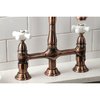 Kingston Brass KS127PXBSAC Heritage Bridge Kitchen Faucet W/ Brass Sprayer, Copper KS127PXBSAC